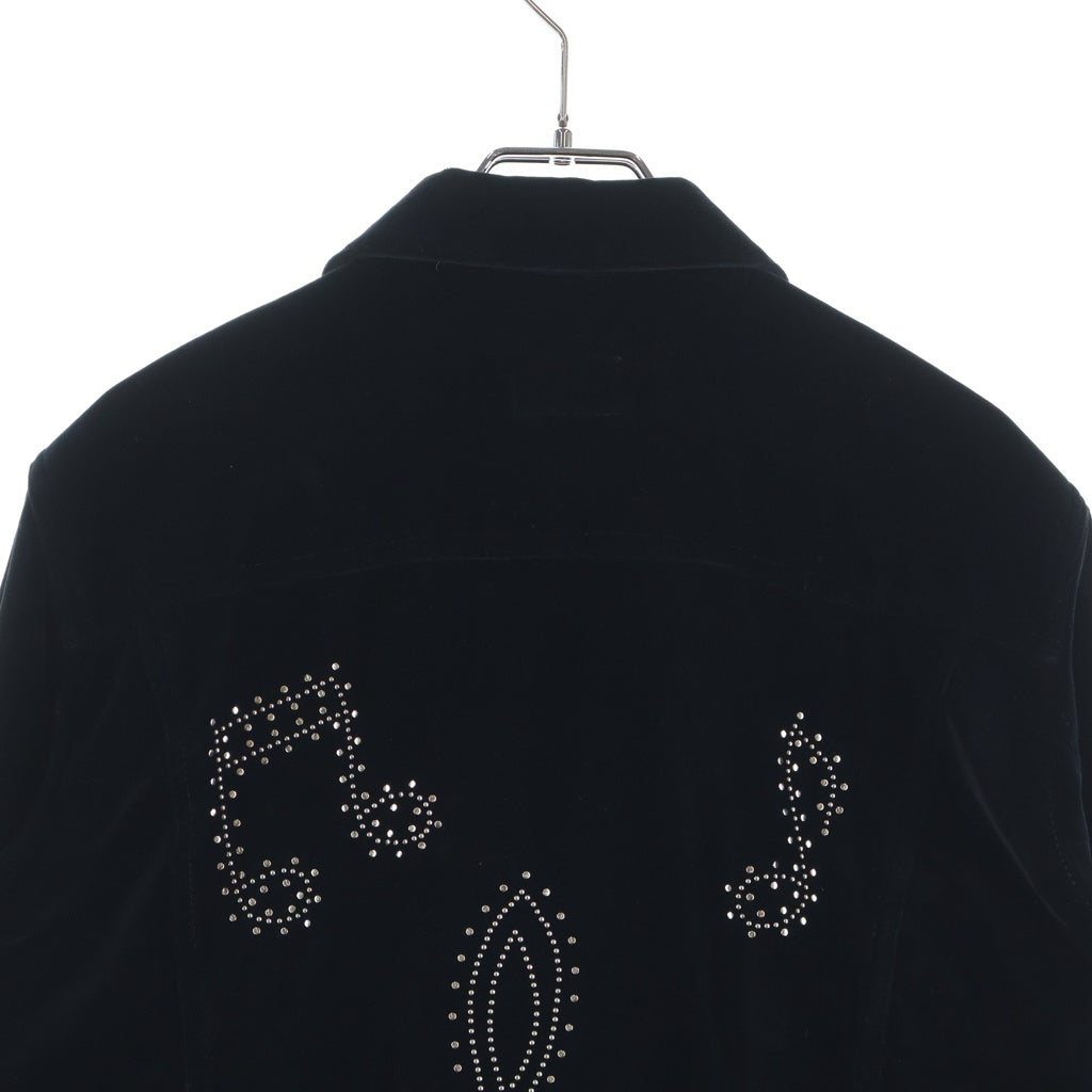 SAINT LAURENT PARIS(サンローランパリ) スタッズ ジャケット ブラック スエード #XS