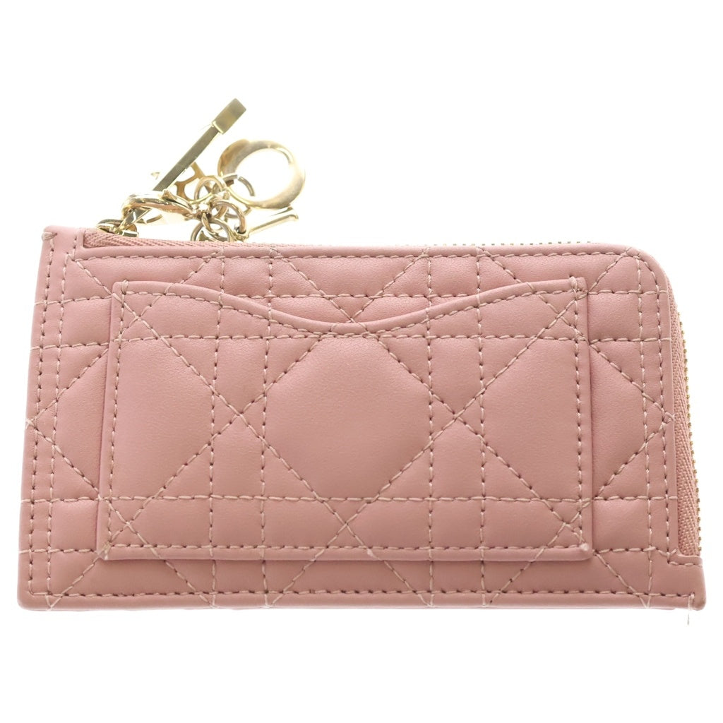 Christian Dior(クリスチャンディオール) レディディオール カナージュ フラグメント カードケース レザー ピンク レディース