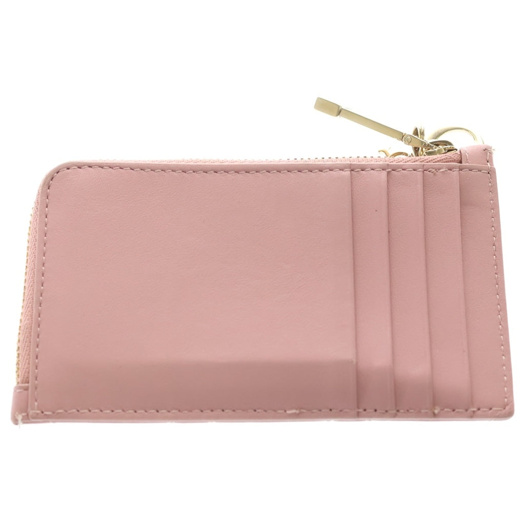 Christian Dior(クリスチャンディオール) レディディオール カナージュ フラグメント カードケース レザー ピンク レディース
