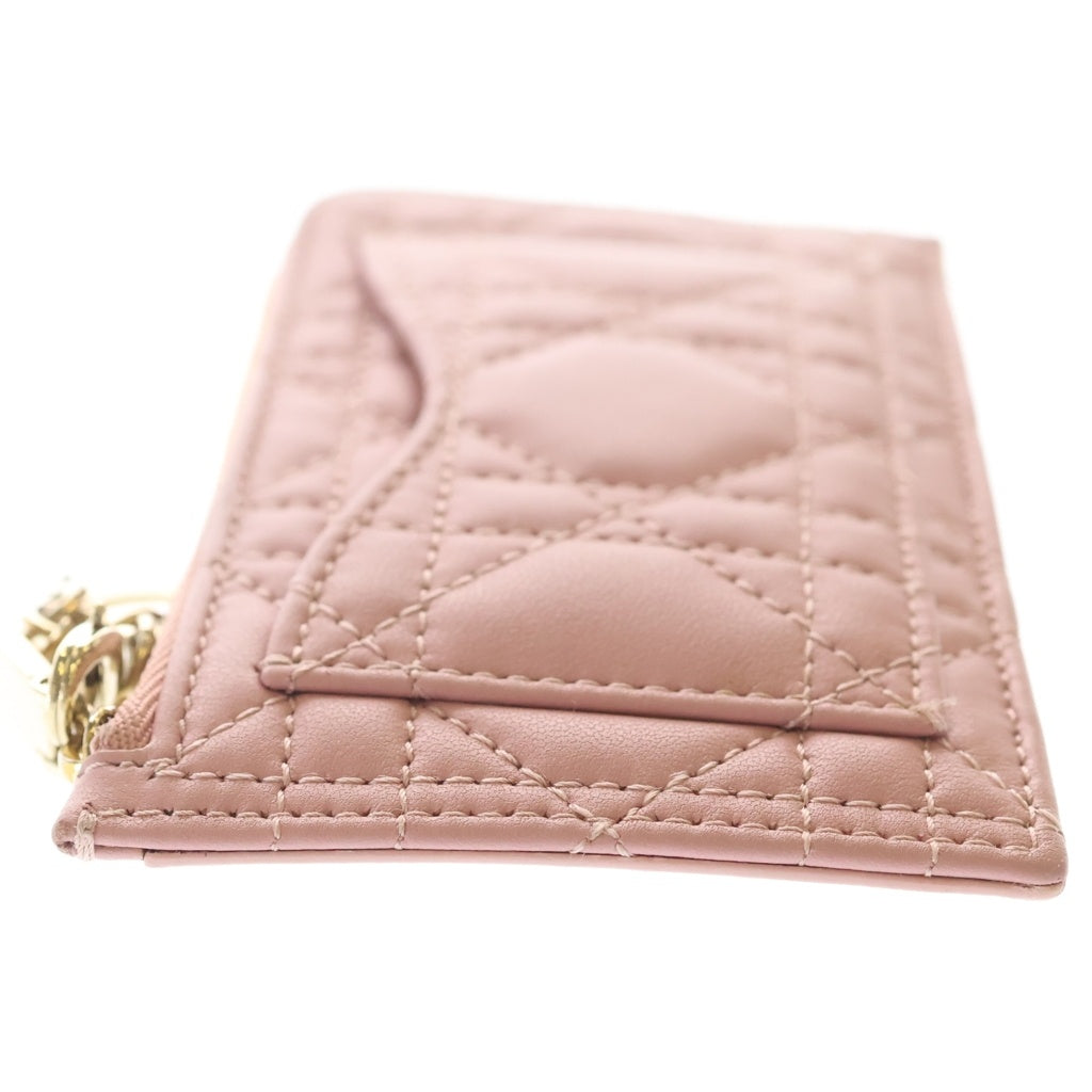 Christian Dior(クリスチャンディオール) レディディオール カナージュ フラグメント カードケース レザー ピンク レディース