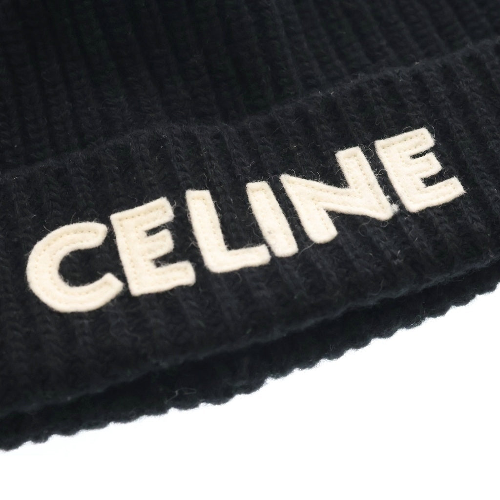 CELINE(セリーヌ) ロゴニット帽 ブラック