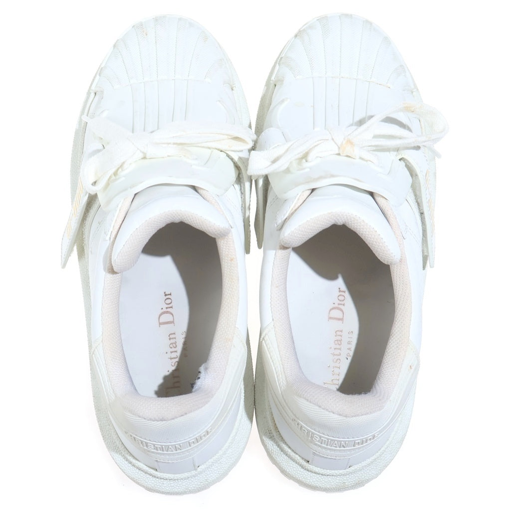 Christian Dior(クリスチャンディオール) DIOR-ID ローカットスニーカー シューズ ロゴ レザー ホワイト レディース