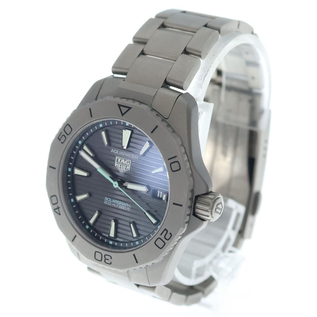 TAG HEUER(タグホイヤー) アクアレーサー プロフェッショナル 200 TI/QZ チタン クオーツ クォーツ ソーラーグラフ 腕時計 WBP1180 黒文字盤