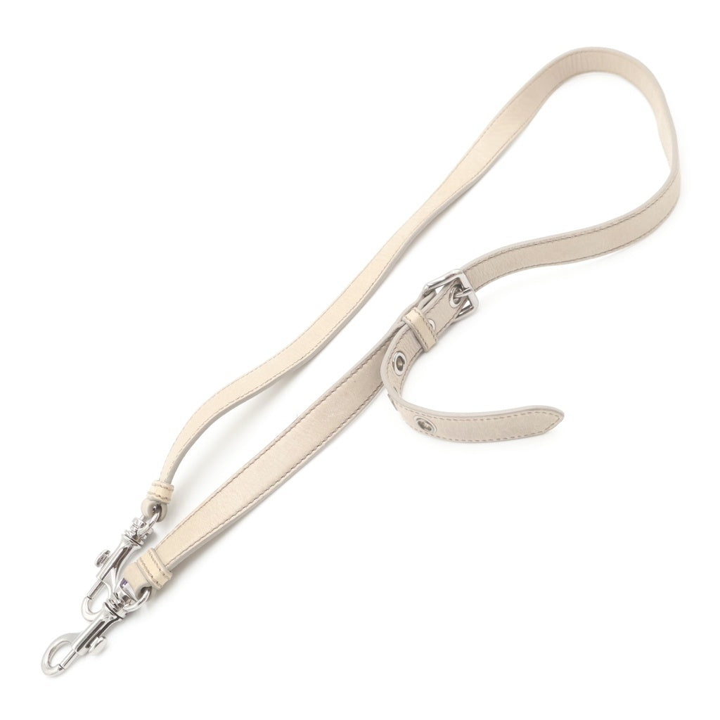 miumiu(ミュウミュウ) 2WAYバッグ ハートチャーム ハンドバッグ ショルダーバッグ ベージュ レザー シルバー金具 レディース