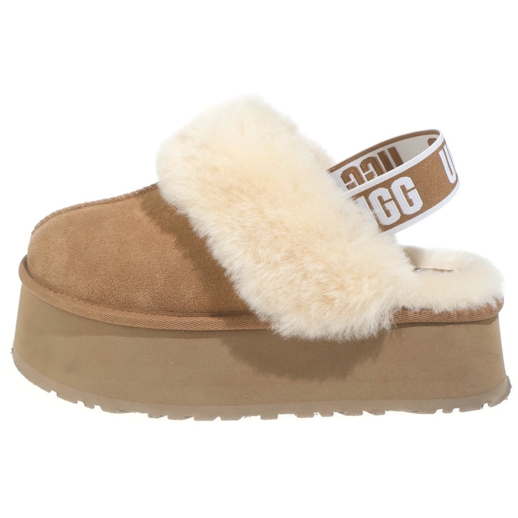 UGG(アグ) ファー ロゴ スリングバック 厚底 サンダル シューズ ブラウン レディース