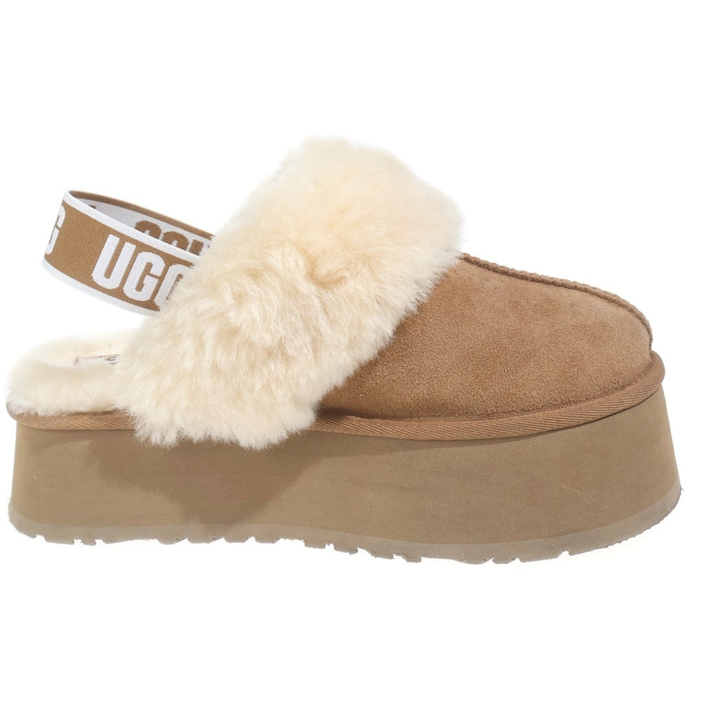 UGG(アグ) ファー ロゴ スリングバック 厚底 サンダル シューズ ブラウン レディース