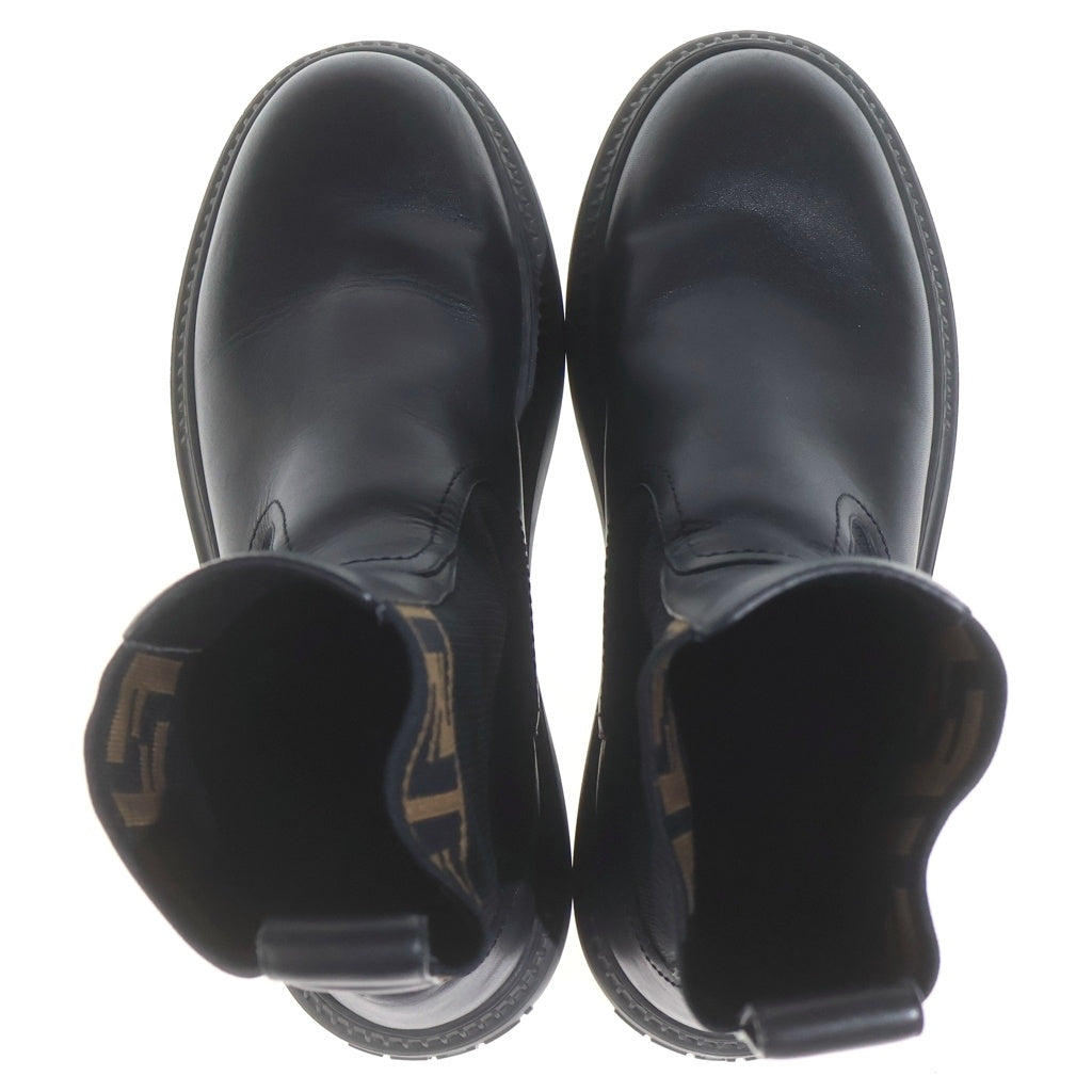 FENDI(フェンディ) Domino biker boots バイカー ロング チェルシーブーツ ズッカ柄 ブラック/ブラウン 8T8457 レディース
