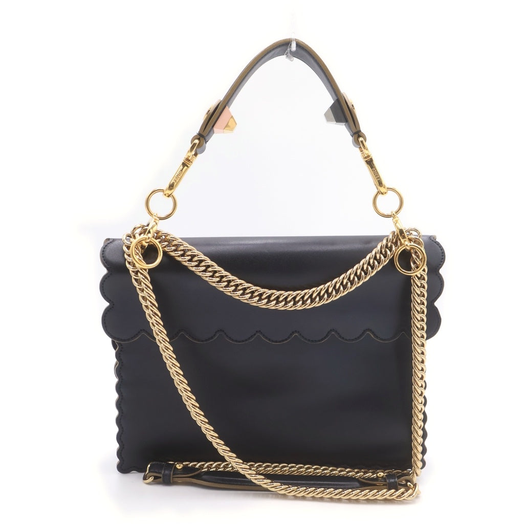 FENDI(フェンディ) キャナイ チェーンショルダーバッグ ハンドバッグ ブラック レザー 8M0381 レディース