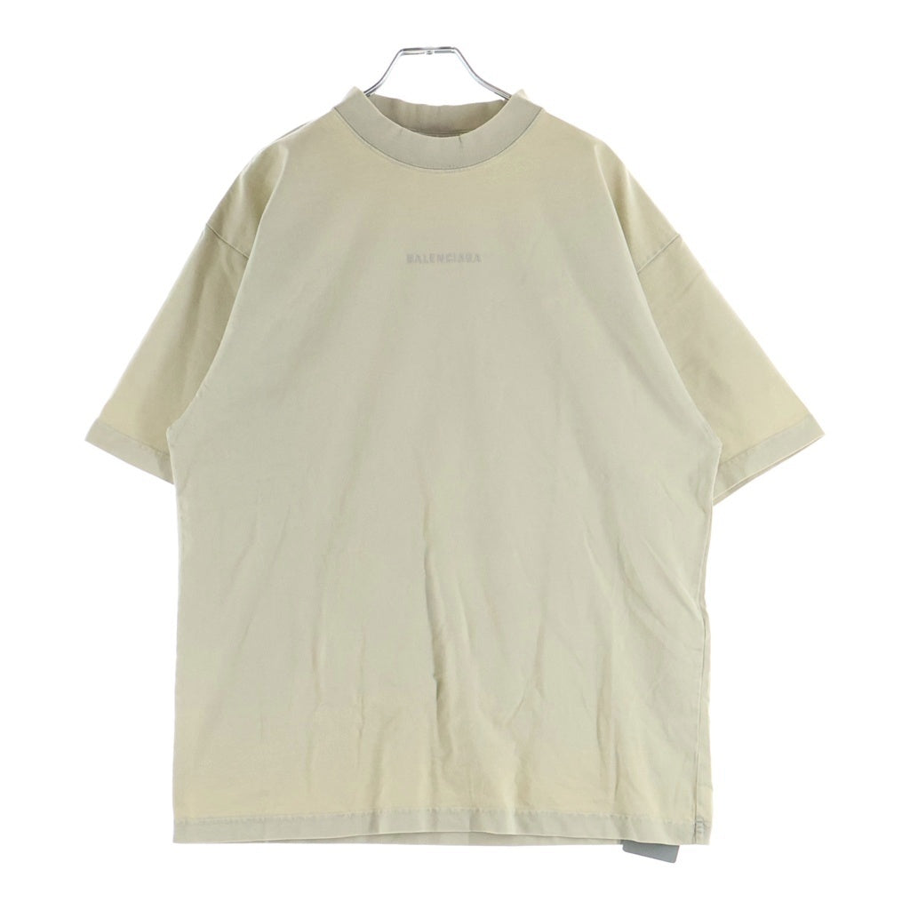 BALENCIAGA(バレンシアガ) ロゴ刺繍 クルーネック 半袖 Tシャツ カットソー ベージュ 764235 レディース