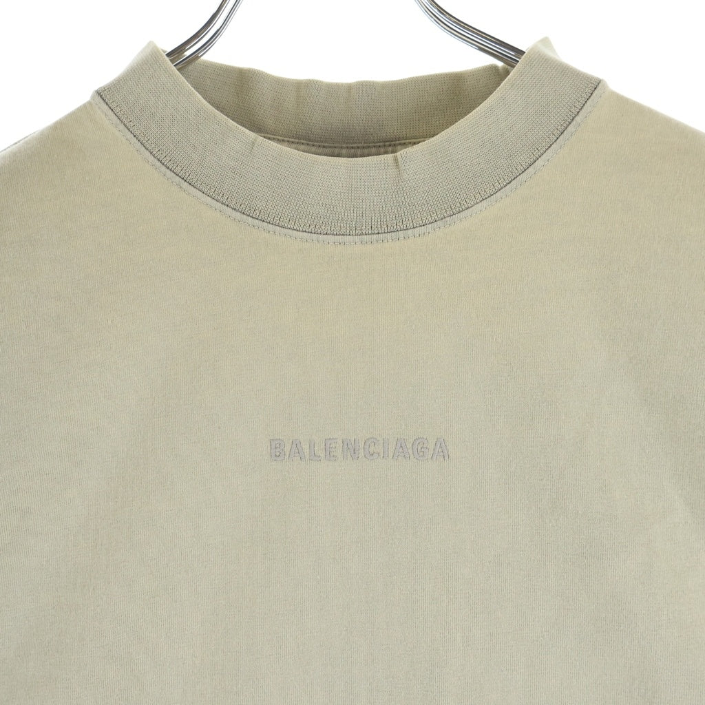 BALENCIAGA(バレンシアガ) ロゴ刺繍 クルーネック 半袖 Tシャツ カットソー ベージュ 764235 レディース