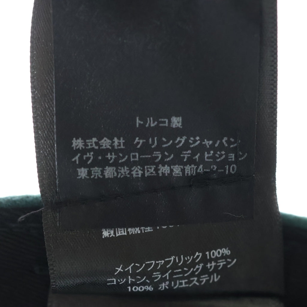 YVES SAINT LAURENT(イヴサンローラン) ×NEW ERA ニューエラ ロゴ ベースボールキャップ 帽子 コットン グリーン 754824