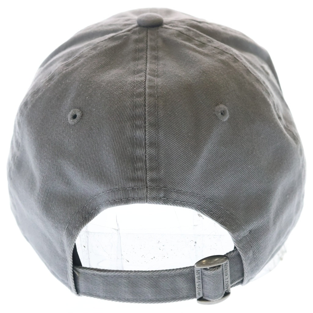SAINT LAURENT PARIS(サンローランパリ) ×NEW ERA ニューエラ ロゴ ベースボールキャップ 帽子 コットン グレー 801524YCL36