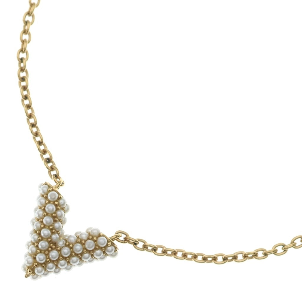 LOUIS VUITTON(ルイヴィトン) コリエ エセンシャルV ペルル パール ネックレス ペンダント チェーン ゴールド GP M68358 レディース