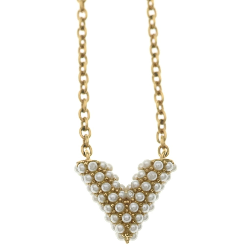 LOUIS VUITTON(ルイヴィトン) コリエ エセンシャルV ペルル パール ネックレス ペンダント チェーン ゴールド GP M68358 レディース
