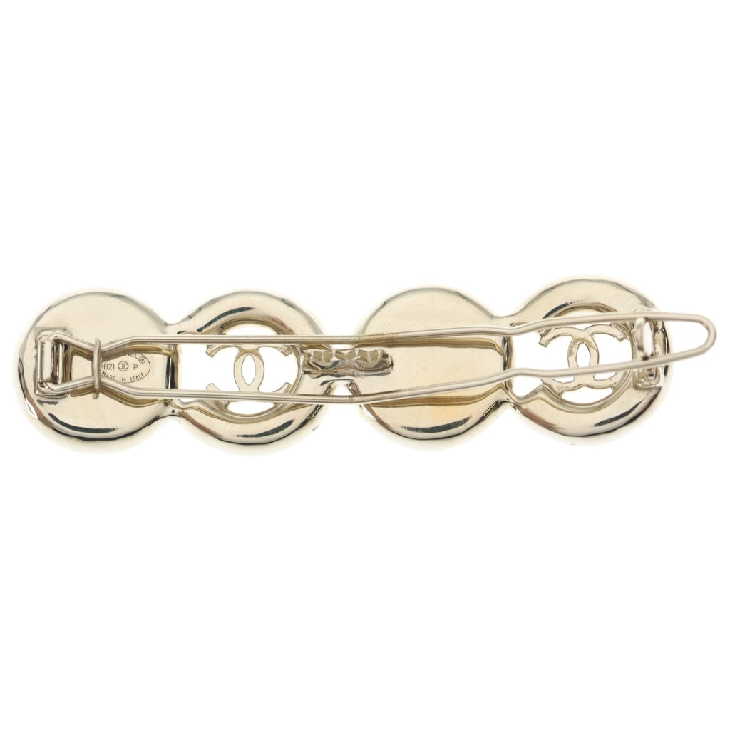 CHANEL(シャネル) ココマーク バレッタ ヘアクリップ パール ホワイト×ゴールド GP B21P レディース