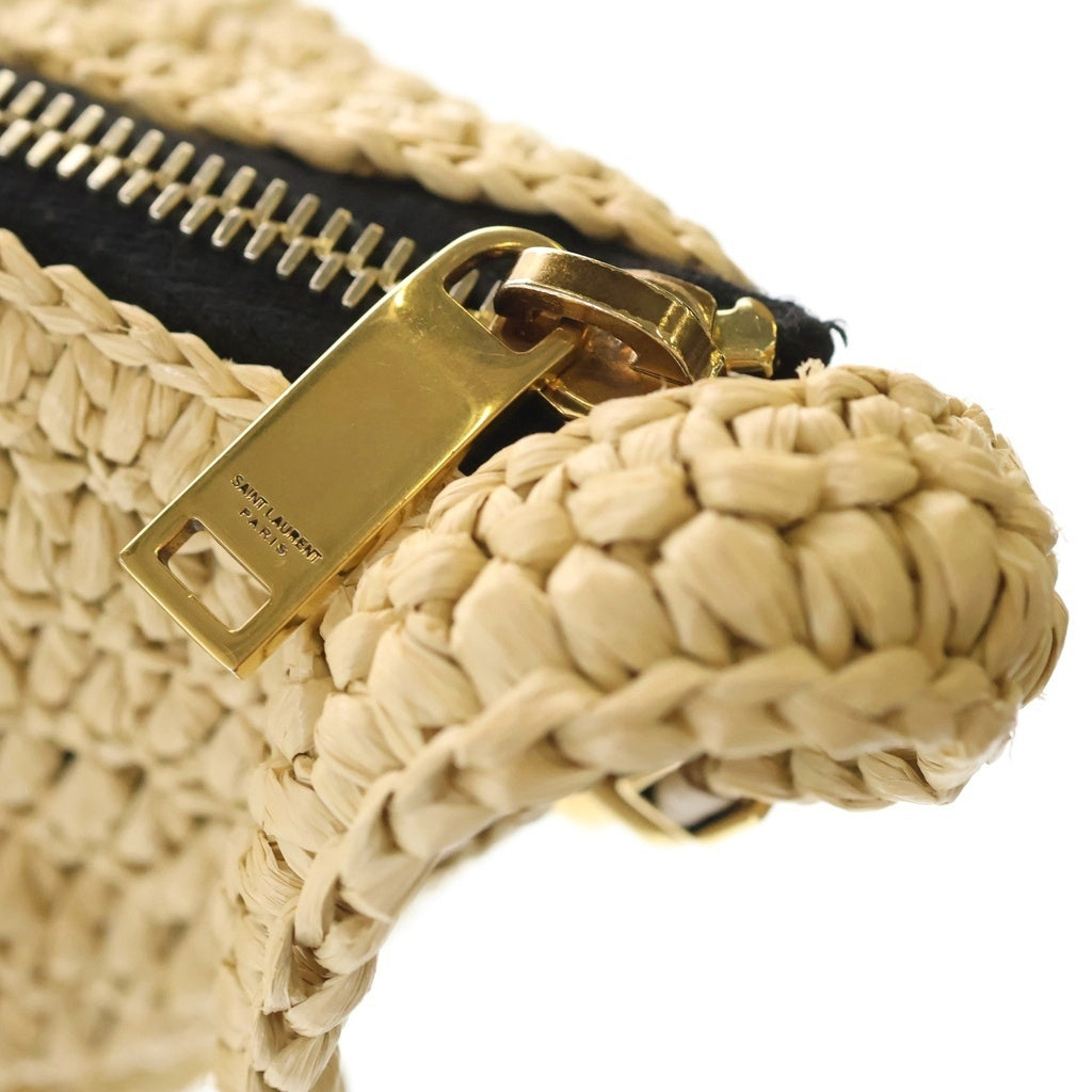 SAINT LAURENT PARIS(サンローランパリ) ル・ラフィア クロスボディバッグ ショルダーバッグ カゴバッグ ベージュ GUE667490 ゴールド金具 レディース