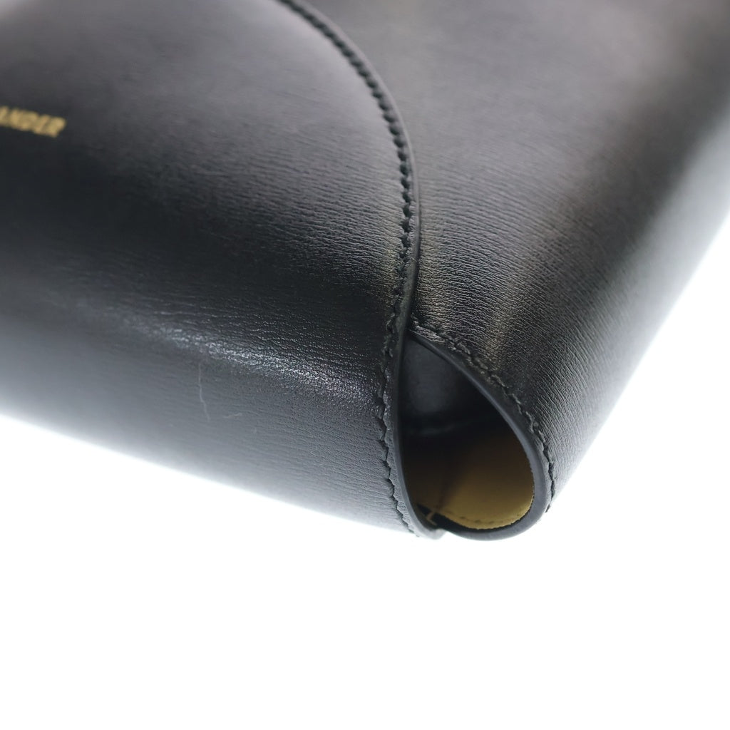 JIL SANDER(ジルサンダー) 巾着バッグ ショルダーバッグ ブラック レザー ゴールド金具 レディース