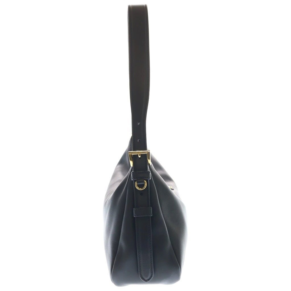 PRADA(プラダ) トライアングルロゴ ショルダーバッグ ハンドバッグ ブラック レザー 1BC231 ゴールド金具 レディース