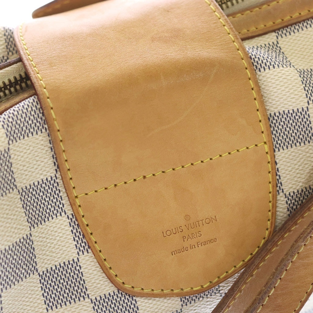 LOUIS VUITTON(ルイヴィトン) ダミエアズール ストレーザGM ハンドバッグ アイボリー×ブラウン レザー×PVC N42221 ゴールド金具 レディース
