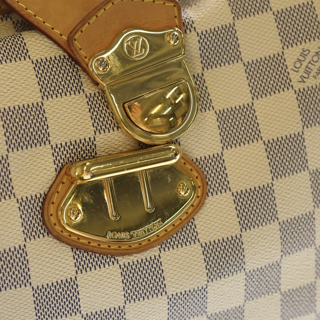 LOUIS VUITTON(ルイヴィトン) ダミエアズール ストレーザGM ハンドバッグ アイボリー×ブラウン レザー×PVC N42221 ゴールド金具 レディース