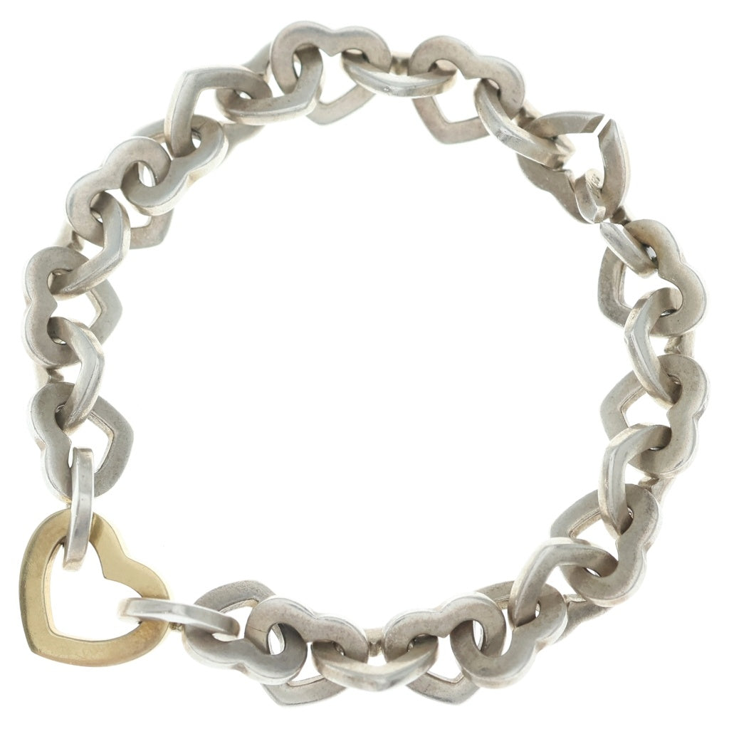 TIFFANY & Co.(ティファニー) ハートリンク ブレスレット SV925 Au750 K18YG シルバー/イエローゴールド レディース