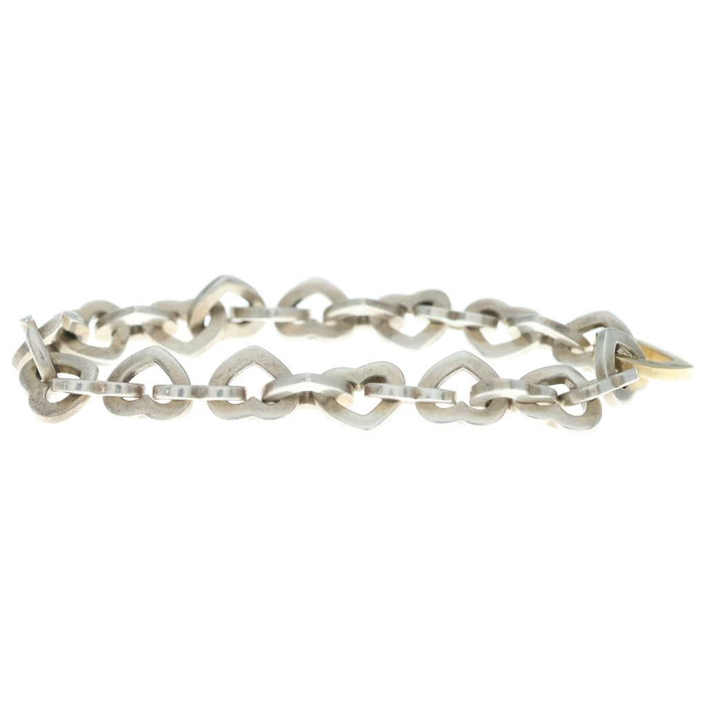 TIFFANY & Co.(ティファニー) ハートリンク ブレスレット SV925 Au750 K18YG シルバー/イエローゴールド レディース