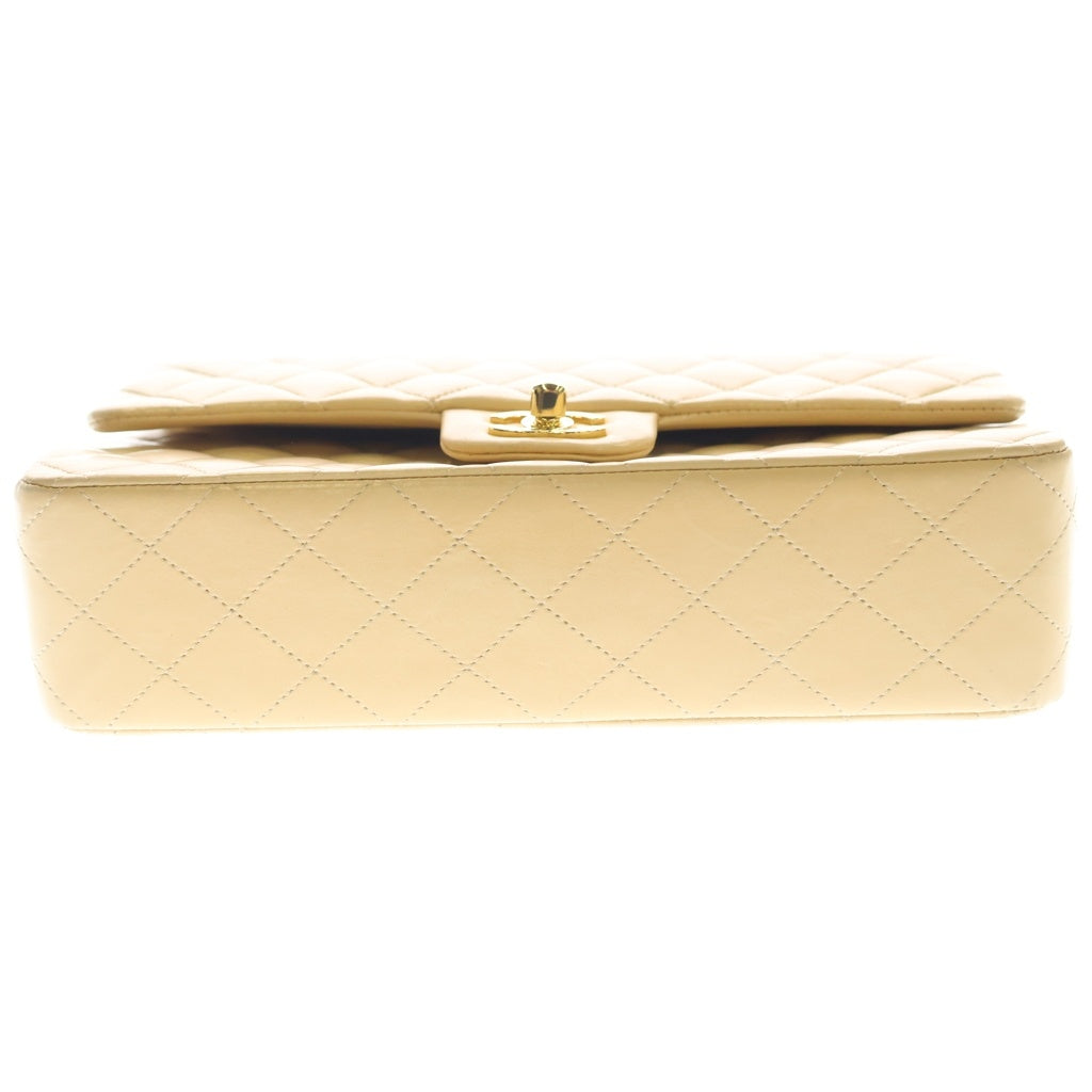 CHANEL(シャネル) マトラッセ25 ラムスキン ゴールド金具 ダブルフラップ ダブルチェーンショルダーバッグ ベージュ レディース