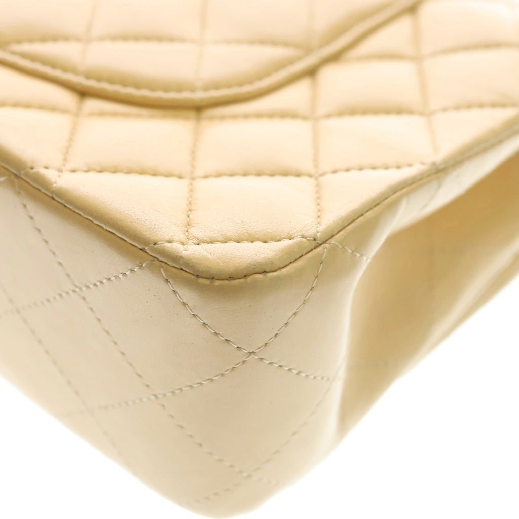 CHANEL(シャネル) マトラッセ25 ラムスキン ゴールド金具 ダブルフラップ ダブルチェーンショルダーバッグ ベージュ レディース