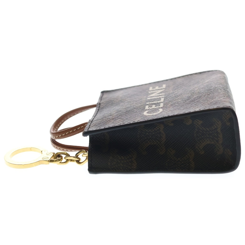 CELINE(セリーヌ) マイクロ バーティカル カバ トリオンフ キャンバス ゴールド金具 バックチャーム キーホルダー ブラウン 10I492CZ1 レディース