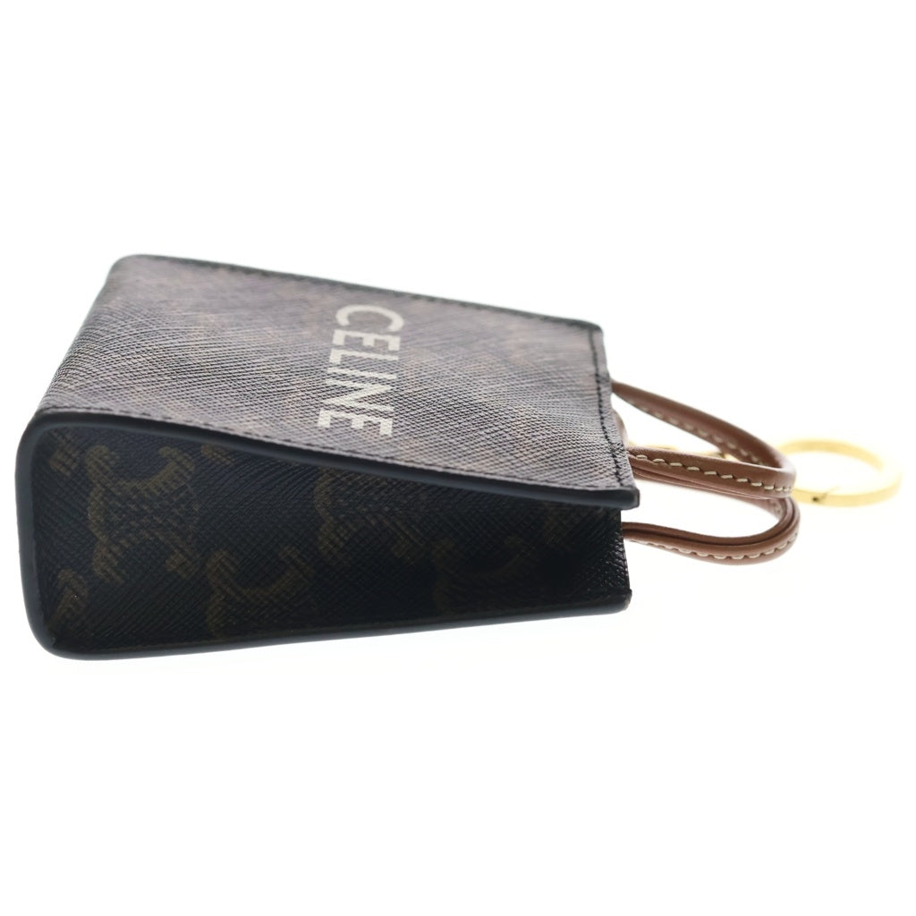 CELINE(セリーヌ) マイクロ バーティカル カバ トリオンフ キャンバス ゴールド金具 バックチャーム キーホルダー ブラウン 10I492CZ1 レディース