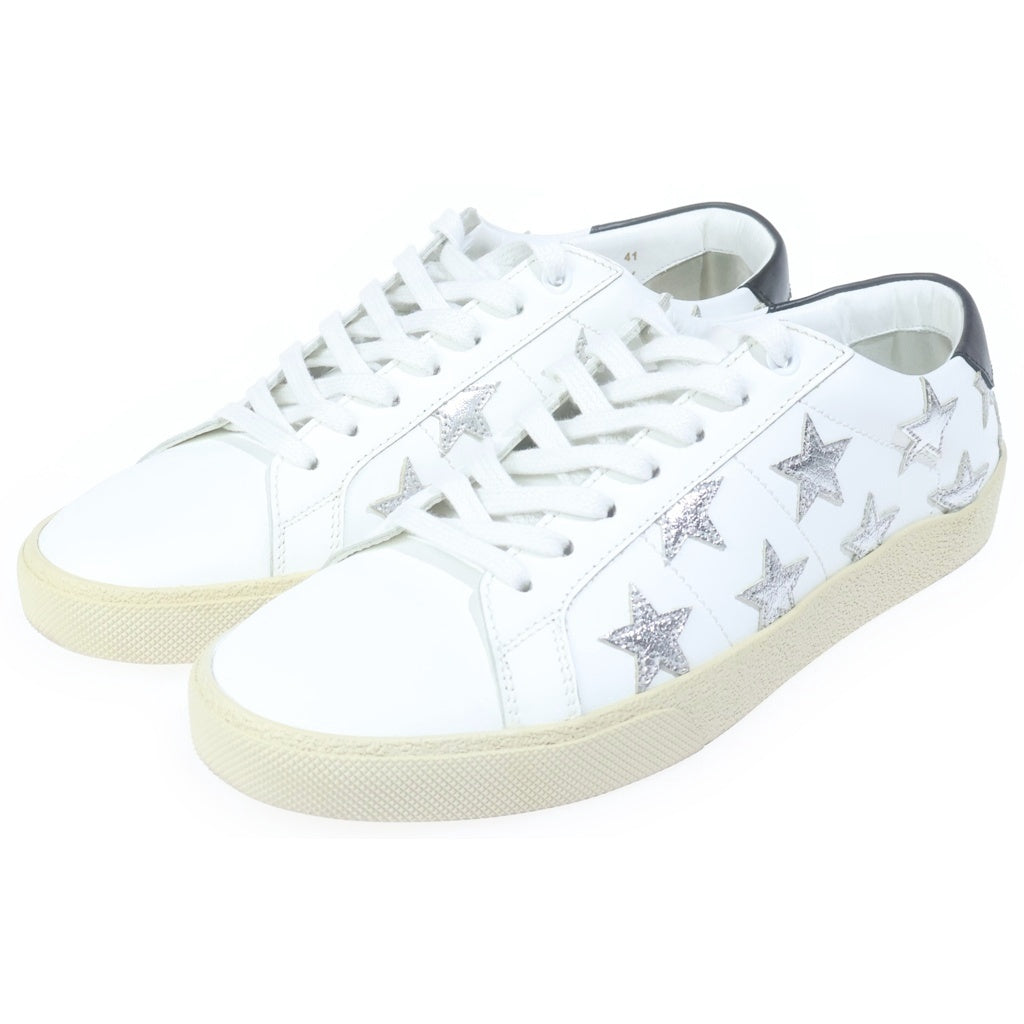 SAINT LAURENT PARIS(サンローランパリ) Court Classic Star レザー スターデザイン 星柄 ローカット スニーカー ホワイト #41 421572