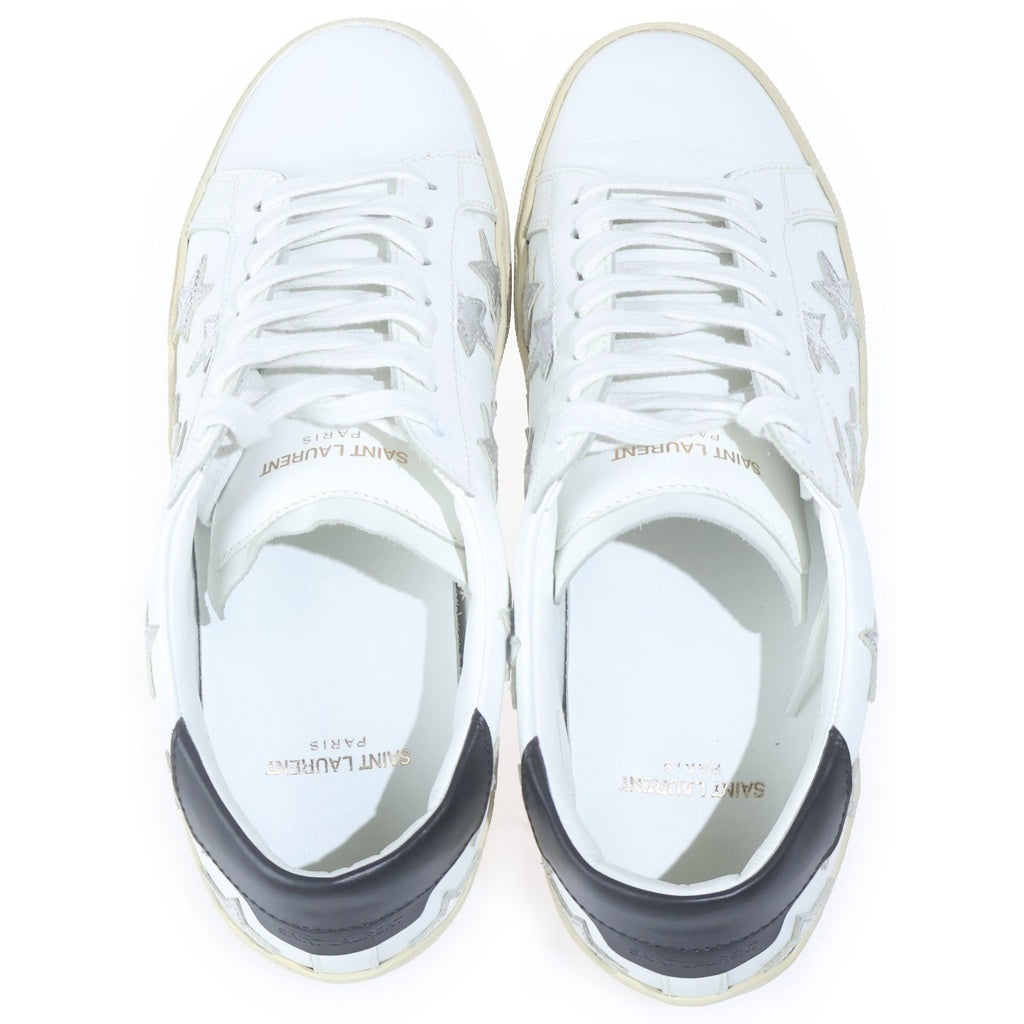 SAINT LAURENT PARIS(サンローランパリ) Court Classic Star レザー スターデザイン 星柄 ローカット スニーカー ホワイト #41 421572