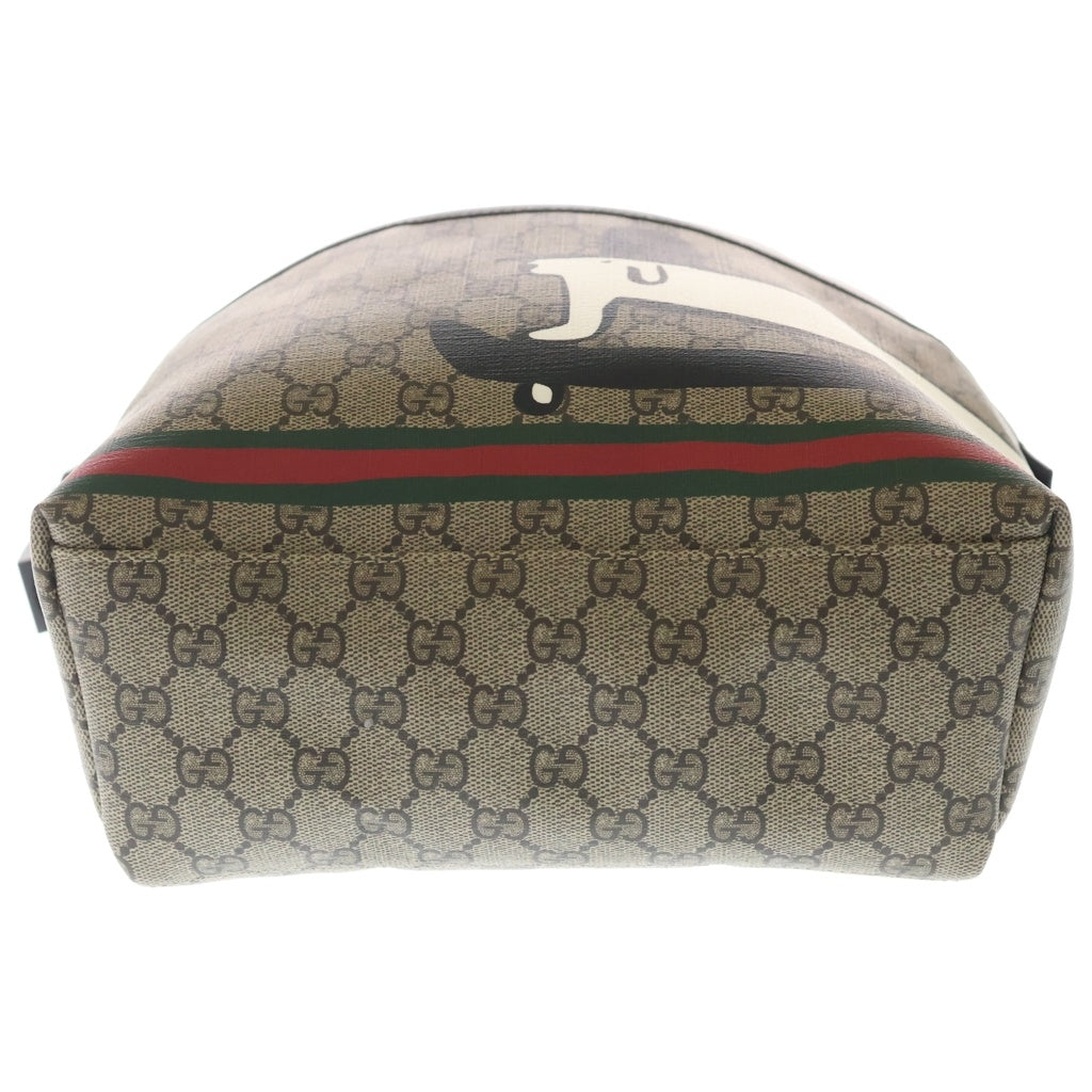 GUCCI(グッチ) チルドレンズ GGスプリーム ドッグ 犬 リュックサック バックパック ブラウン×ベージュ PVC×レザー 782708 レディース