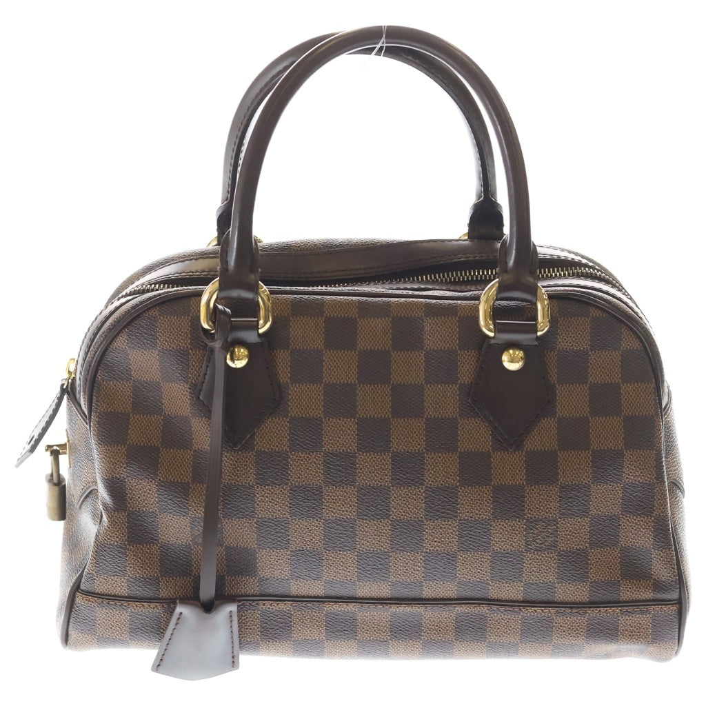 LOUIS VUITTON(ルイヴィトン) ダミエ ドゥオモ ハンドバッグ ブラウン レザー×PVC N60008 ゴールド金具 レディース