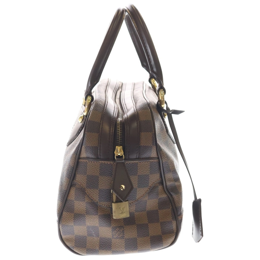 LOUIS VUITTON(ルイヴィトン) ダミエ ドゥオモ ハンドバッグ ブラウン レザー×PVC N60008 ゴールド金具 レディース