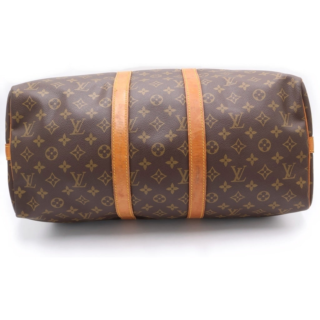 LOUIS VUITTON(ルイヴィトン) モノグラム キーポル45 ボストンバッグ ハンドバッグ トラベルバッグ ショルダーバッグ ブラウン レザー×PVC M41418 ゴールド金具 レディース
