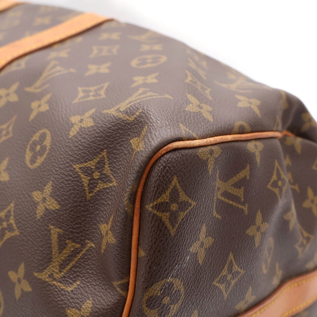 LOUIS VUITTON(ルイヴィトン) モノグラム キーポル45 ボストンバッグ ハンドバッグ トラベルバッグ ショルダーバッグ ブラウン レザー×PVC M41418 ゴールド金具 レディース