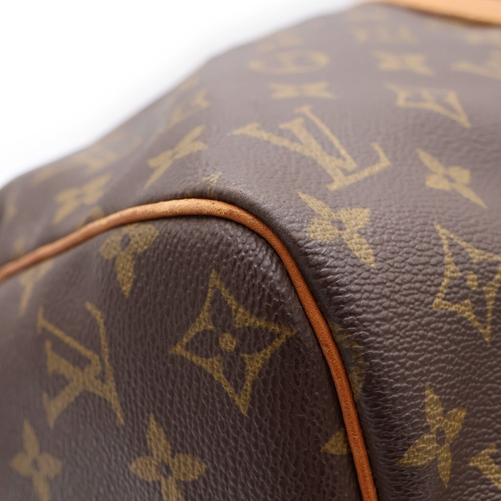 LOUIS VUITTON(ルイヴィトン) モノグラム キーポル45 ボストンバッグ ハンドバッグ トラベルバッグ ショルダーバッグ ブラウン レザー×PVC M41418 ゴールド金具 レディース