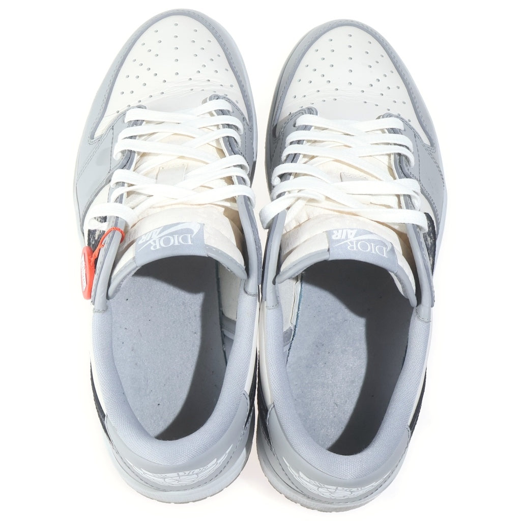 Christian Dior(クリスチャンディオール) ×DIOR AIR JORDAN 1 LOW OG ディオール エアジョーダン 1 オブリーク ローカットスニーカー グレー/ホワイト US10/28cm CN8608-002
