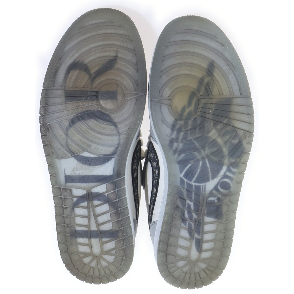 Christian Dior(クリスチャンディオール) ×DIOR AIR JORDAN 1 LOW OG ディオール エアジョーダン 1 オブリーク ローカットスニーカー グレー/ホワイト US10/28cm CN8608-002