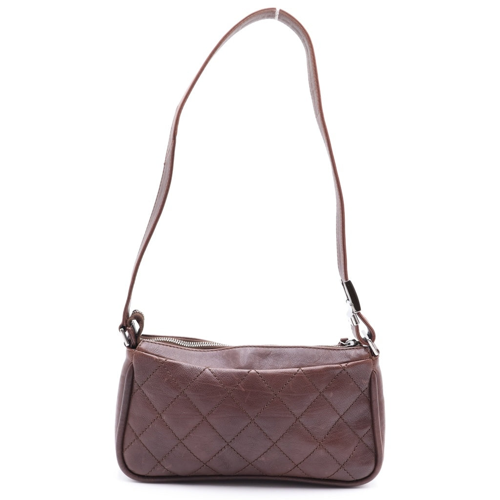 CHANEL(シャネル) タイムレスCC ココマーク ショルダーバッグ ミニバッグ ブラウン レザー シルバー金具 レディース