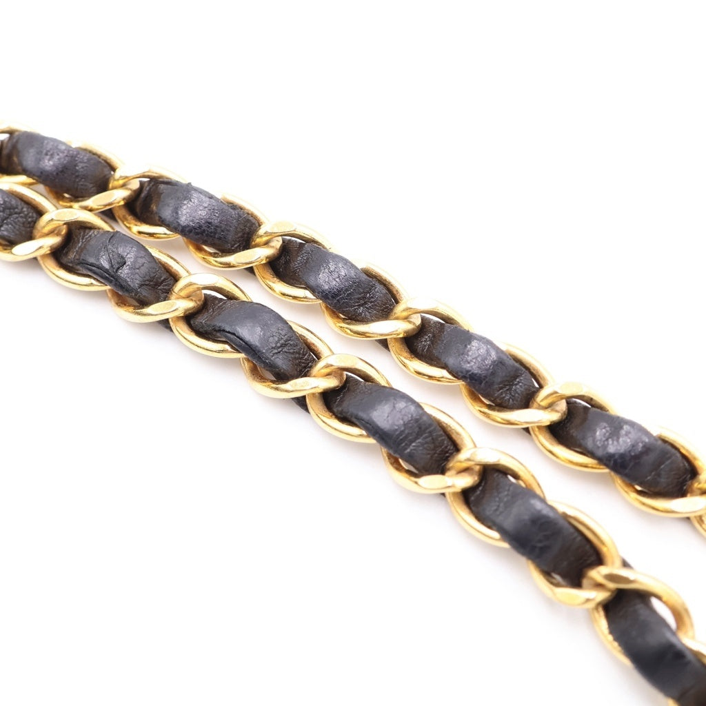 CHANEL(シャネル) ダイアナ25 ラムスキン レザー Sフラップ Sチェーンショルダーバッグ ブラック ゴールド金具 3番台 A01165 レディース