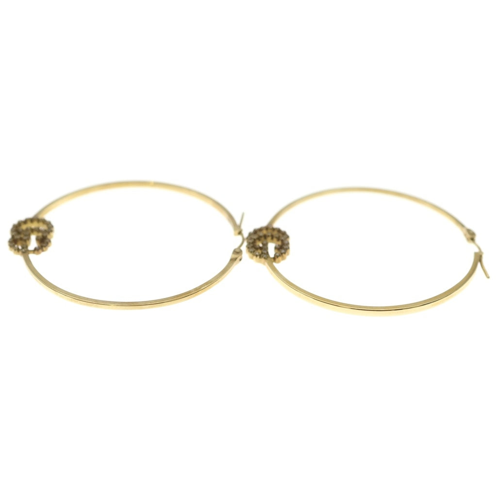 GUCCI(グッチ) GGロゴ メレダイヤ フープピアス K18YG イエローゴールド レディース