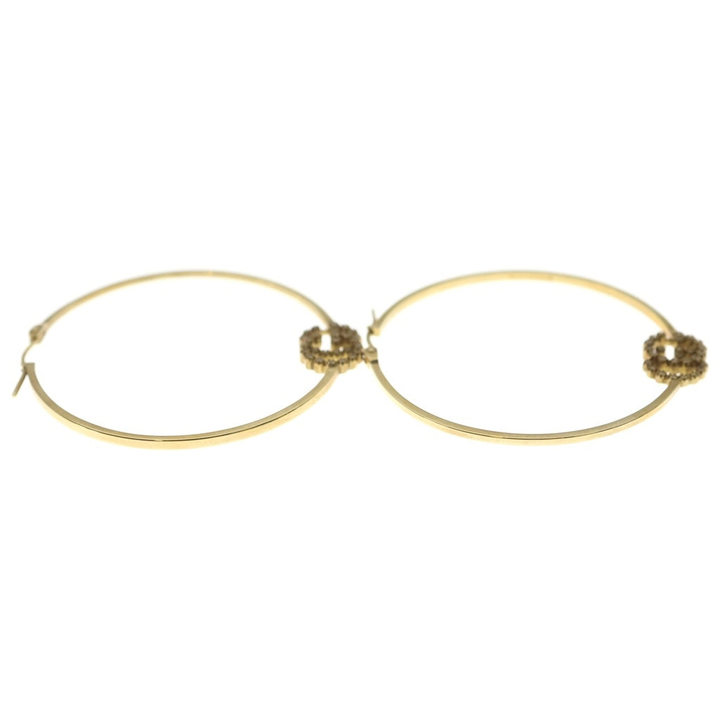 GUCCI(グッチ) GGロゴ メレダイヤ フープピアス K18YG イエローゴールド レディース