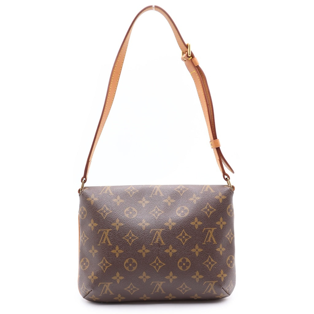 LOUIS VUITTON(ルイヴィトン) モノグラム ミュゼットタンゴ ショルダーバッグ ブラウン レザー×PVC M51257 ゴールド金具 レディース