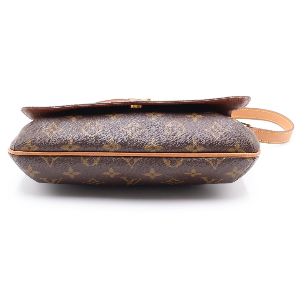 LOUIS VUITTON(ルイヴィトン) モノグラム ミュゼットタンゴ ショルダーバッグ ブラウン レザー×PVC M51257 ゴールド金具 レディース