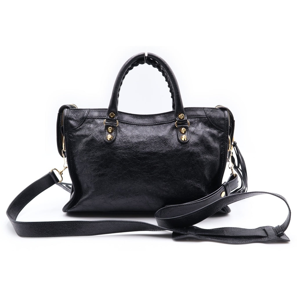 BALENCIAGA(バレンシアガ) クラシックシティ 2WAYハンドバッグ ショルダーバッグ ブラック レザー 431621 ゴールド金具 レディース