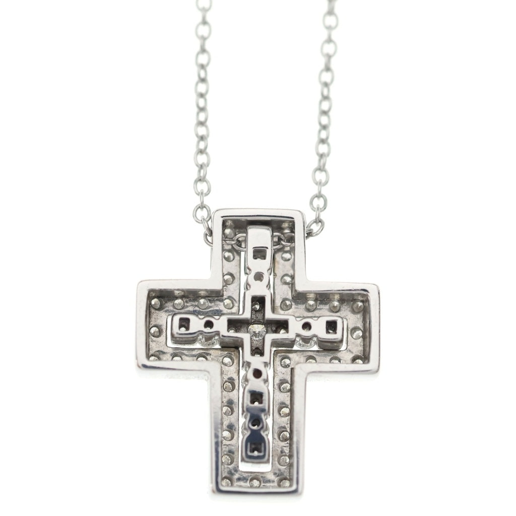 DAMIANI(ダミアーニ) ベルエポック XS クロスネックレス ダイヤ ペンダント K18WG ホワイトゴールド レディース