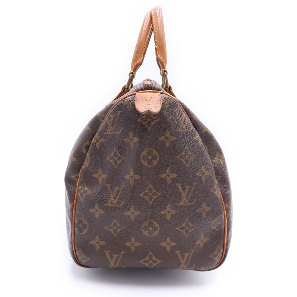 LOUIS VUITTON(ルイヴィトン) モノグラム スピーディ30 ハンドバッグ ボストンバッグ ブラウン レザー×PVC M41526 ゴールド金具 レディース