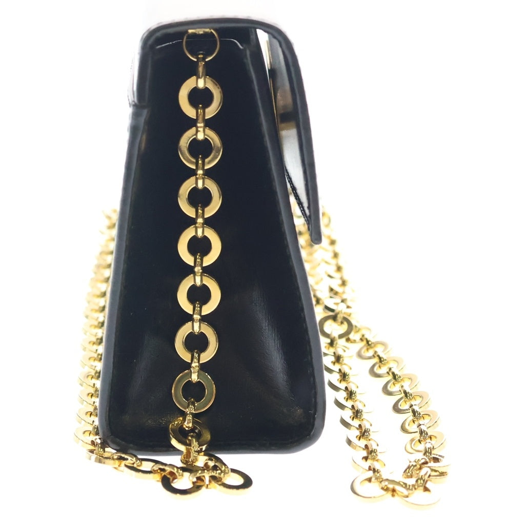FERRAGAMO(フェラガモ) チェーンショルダーバック ブラック レザー ゴールド金具 レディース